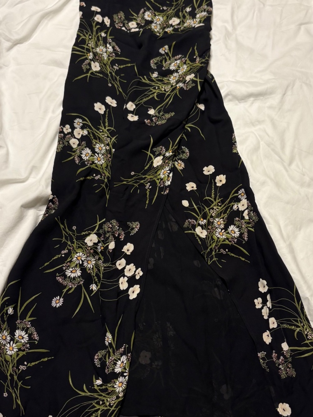 Reformation Kourtney Dress Black Floral Maxi Wrap Overlay Size 6 - Picture 3 of 7